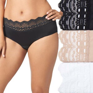 �I���K ���f�B�[�X �A���_�[�E�F�A �p���c Women's Olga by Warner's 3-pack Secret Hug Hipster Panty Set 0913J3 Basic Asst