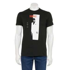 �A�j���L�����N�^�[ �����Y �g�b�v�X T�V���c �O���t�B�b�N Licensed Character Men'scarface Movie Poster Graphic Tee Black �u���b�N