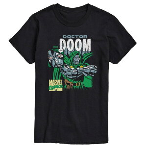 �}�[�x�� �����Y �g�b�v�X T�V���c �g�[�� �O���t�B�b�N Big & Tall Marvel Doctor Doom Comic Panel Distressed Graphic Tee Black �u���b�N