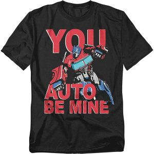 �A�j���L�����N�^�[ �����Y �g�b�v�X T�V���c �g�[�� �O���t�B�b�N Licensed Character Big & Tall Transformers You Auto Be Mine Valentine's Day Graphic Tee Black �u���b�N