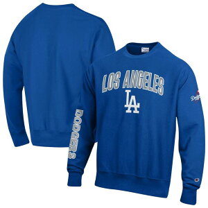 �`�����s�I�� �����Y �A�E�^�[ �p�[�J�[�E�X�E�F�b�g �V���c Men's Champion Royalos Angeles Dodgers Reverse Weave Chenille Sweatshirt Lad Blue �u���[