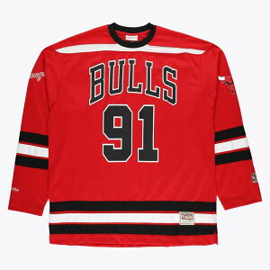 �~�b�`�F��&�l�X �����Y �g�b�v�X T�V���c �g�[�� �W���[�W�[ Men's Mitchell & Ness Dennis Rodman Red Chicago Bulls Big & Tall NBA Hockey Jersey Bul Red ���b�h