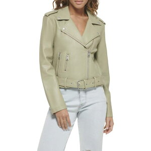 ���[�o�C�X ���f�B�[�X �A�E�^�[ �W���P�b�g�E�u���]�� ���U�[ �t�F�C�N���U�[ Women's Levi's Belted Faux Leather Motorcycle Jacketea