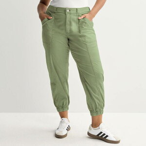�G�X�I�[ ���f�B�[�X �{�g���X �J�W���A���p���c �v���X�T�C�Y �W���K�[�p���c Juniors' Plusize SO Mid Rise Utility Joggers Eren Jade