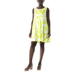 �j�i���I�i���h ���f�B�[�X �g�b�v�X �����s�[�X �t�����[�� �t�����[ Women's Nina Leonard Floral Swing Dress Moss Ivory �A�C�{���[