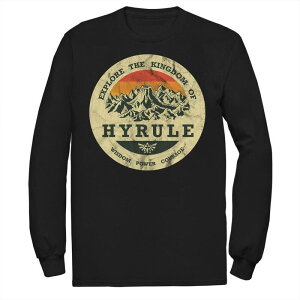 �A�j���L�����N�^�[ �����Y �g�b�v�X T�V���c Licensed Character Men's Nintendo The Legend Of Zelda Explore The Kingdom Of Hyrule Distressed Portraitee Black �u���b�N