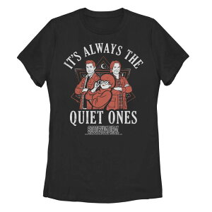 �A�j���L�����N�^�[ ���f�B�[�X �g�b�v�X T�V���c �O���t�B�b�N Licensed Character Juniors' Scooby-Doo Scoobynatural It's Always The Quiet Ones Graphic Tee Black �u���b�N