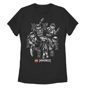 �A�j���L�����N�^�[ ���f�B�[�X �g�b�v�X T�V���c �O���t�B�b�N Licensed Character Juniors' Lego: Ninjago Ninja Grouposter Graphic Tee Black �u���b�N