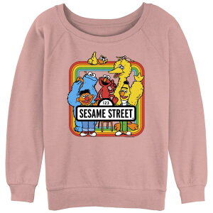 �A�j���L�����N�^�[ ���f�B�[�X �g�b�v�X T�V���c �p�C�� Licensed Character Juniors' Sesame StreetElmo Big Bird Bert Ernie Cookie Monster Slouchy Terry Desert Pink �s���N