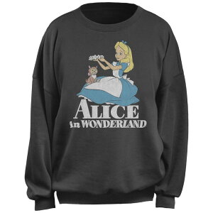 �A�j���L�����N�^�[ ���f�B�[�X �g�b�v�X T�V���c �t���[�X Licensed Character Disney's Alice In Wonderland Alice Andinah Juniors' Fleece Pullover Charcoal �`���R�[��