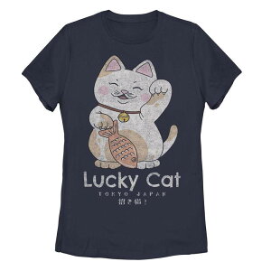 �A���u�����f�b�h ���f�B�[�X �g�b�v�X T�V���c �O���t�B�b�N Unbranded Juniors' Lucky Catokyo Japan Graphic Tee Navy �l�C�r�[