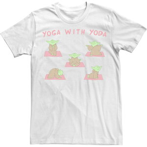 �A�j���L�����N�^�[ �����Y �g�b�v�X T�V���c Licensed Character Men'star Wars Yoga With Yoda Tee White �z���C�g