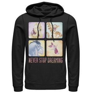 �f�B�Y�j�[ �����Y �A�E�^�[ �p�[�J�[�E�X�E�F�b�g Disney's Winnie The Pooh Friends Never Stop Dreaming Men's Hoodie Black �u���b�N