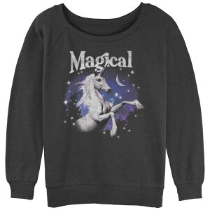 �A���u�����f�b�h ���f�B�[�X �g�b�v�X T�V���c �p�C�� Unbranded Juniors' Magical Unicorn Slouchy Terry Pullover Charcoal Heather �`���R�[��