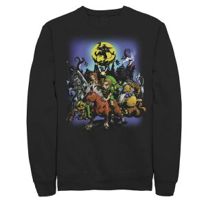 �A�j���L�����N�^�[ �����Y �A�E�^�[ �p�[�J�[�E�X�E�F�b�g�[�� �V���c �t���[�X Licensed Character Big & Tall The Legend of Zelda: Majora's Mask Videogame Cover Fleece Sweatshirt Black �u���b�N
