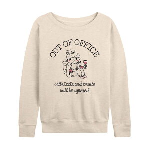 �A�j���L�����N�^�[ ���f�B�[�X �g�b�v�X T�V���c �p�C�� Licensed Character Women's Out Office French Terry Long Sleeve Tee Birch