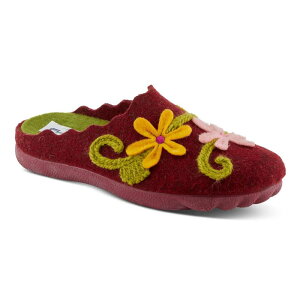 �t���N�T�X ���f�B�[�X �V���[�Y �T���_�� �E�[�� Flexus by Spring Step Women's Roseburg Wool Slippers Bordeaux