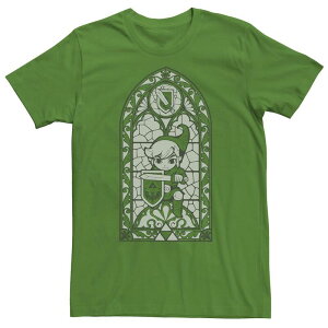 �A�j���L�����N�^�[ �����Y �g�b�v�X T�V���c Licensed Character Men's Nintendo Legend of Zelda Wind Waker Link Stained Glass Tee Kelly
