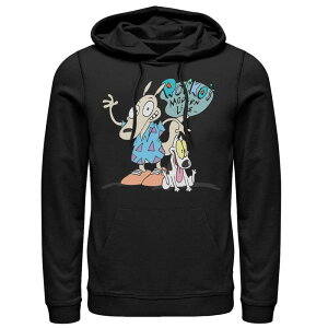 �A�j���L�����N�^�[ �����Y �A�E�^�[ �p�[�J�[�E�X�E�F�b�g Licensed Character Men's Nickelodeon Rocko's Modern Life Show Intro Hoodie Black �u���b�N