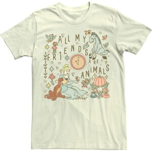 �f�B�Y�j�[ �����Y �g�b�v�X T�V���c Disney's Cinderellall My Friends Are Animals Men's Tee Natural �A�j�}��