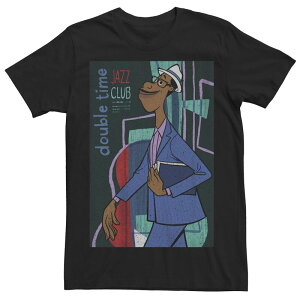 �f�B�Y�j�[ �s�N�T�[ �����Y �g�b�v�X T�V���c Disney / Pixar'soul Joe Men's Double Time Jazz Club Poster Tee Black �u���b�N