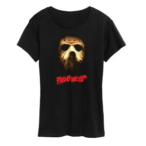 �A�j���L�����N�^�[ ���f�B�[�X �g�b�v�X T�V���c �O���t�B�b�N Licensed Character Women's Friday The 13th Dark Mask Fade Graphic Tee Black �u���b�N