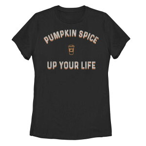 �A���u�����f�b�h ���f�B�[�X �g�b�v�X T�V���c �O���t�B�b�N Unbranded Juniors' Pumpkin Spice Life Halloween Graphic Tee Black �u���b�N