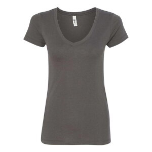 �t���\ ���f�B�[�X �g�b�v�X T�V���c V�l�b�N Floso Next Level Women ´ s Ideal V-Neck T-Shirt Dark Grey �O���[