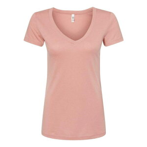 �t���\ ���f�B�[�X �g�b�v�X T�V���c V�l�b�N Floso Next Level Women ´ s Ideal V-Neck T-Shirt Desert Pink �s���N