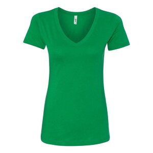 �t���\ ���f�B�[�X �g�b�v�X T�V���c V�l�b�N Floso Next Level Women ´ s Ideal V-Neck T-Shirt Kelly Green �O���[��