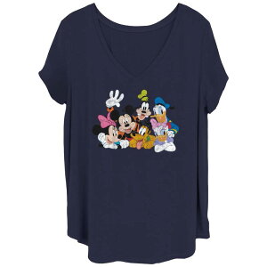 �f�B�Y�j�[ ���f�B�[�X �g�b�v�X T�V���c �v���X�T�C�Y �O���t�B�b�N Disney's Mickey Mouse Juniors' Plusize Classicharacters Graphic Tee Navy �l�C�r�[