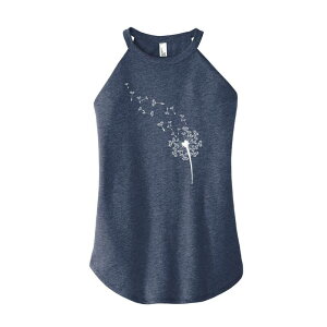 �A�j���L�����N�^�[ ���f�B�[�X �g�b�v�X T�V���c �n�C�l�b�N Licensed Character Juniors' Dandelion Seeds High Neck Tank Top Blue �u���[