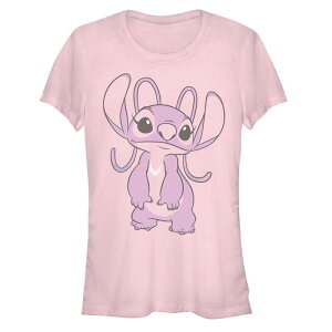 �f�B�Y�j�[ ���f�B�[�X �g�b�v�X T�V���c �O���t�B�b�N Juniors' Disney Lilo & Stitch Valentine's Day Angel Portrait Graphic Tee Light Pink �s���N