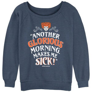 �A�j���L�����N�^�[ ���f�B�[�X �g�b�v�X T�V���c �p�C�� �O���t�B�b�N Licensed Character Juniors' Hocus Pocus Another Glorious Morning Makes Me Sick Graphic Slouchy Terry Blue Heather �w�U�[