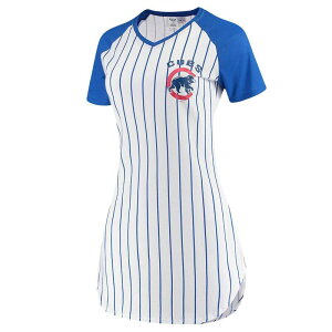 �A���u�����f�b�h ���f�B�[�X �A���_�[�E�F�A �i�C�g�E�F�A �V���c Unbranded Women's Conceptsport White Chicago Cubs Vigor Pinstripe Nightshirt Cub White �z���C�g