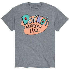 �A�j���L�����N�^�[ �����Y �g�b�v�X T�V���c ���S Licensed Character Men's Rocko's Modern Life Logo Tee Gray �O���[