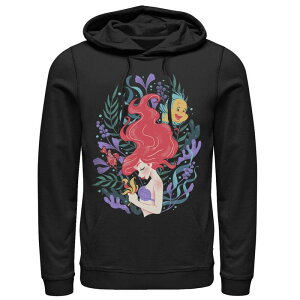 �f�B�Y�j�[ �����Y �A�E�^�[ �p�[�J�[�E�X�E�F�b�g Disney's The Little Mermaid Ariel Flounder And Sebastian Men's Hoodie Black �u���b�N