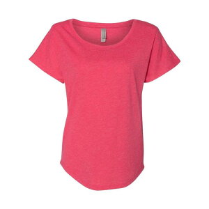 �t���\ ���f�B�[�X �g�b�v�X T�V���c Floso Next Level Womens Triblendolman T-Shirt Vintage Shocking Pink �s���N