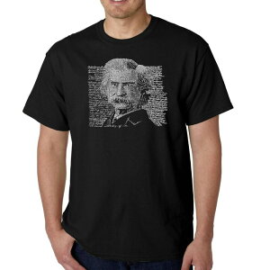 �G���G�[�|�b�v�A�[�g �����Y �g�b�v�X T�V���c LA Pop Art Mark Twain - Men's Word Art-shirt Black �u���b�N
