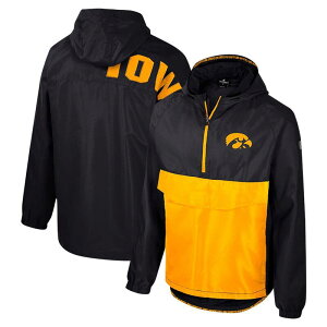 �R���V�A�� �����Y �g�b�v�X T�V���c �W���P�b�g Men's Colosseum Black Iowa Hawkeyes Reloaded Anorak Half-Zip Jacket Iwa Black �u���b�N
