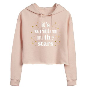 �A�j���L�����N�^�[ ���f�B�[�X �A�E�^�[ �p�[�J�[�E�X�E�F�b�g �N���b�v�h �O���t�B�b�N Licensed Character Juniors' Written In The Stars Cropped Graphic Hoodie Pink �s���N
