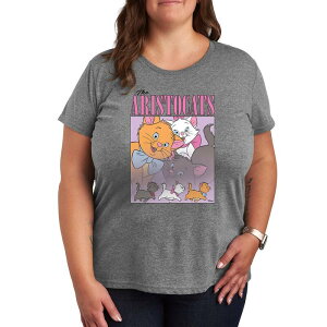 �f�B�Y�j�[ ���f�B�[�X �g�b�v�X T�V���c �v���X�T�C�Y ���S �O���t�B�b�N Disney's The Aristocats Plus Logo Graphic Tee Heather Gray �O���[