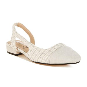 �����h�����O ���f�B�[�X �V���[�Y �T���_�� �L���b�v London Rag Karita Women's Plaid Cap Toe Flats Off White �I�t�z���C�g