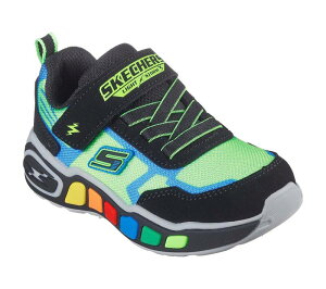�X�P�b�`���[�Y ���f�B�[�X �V���[�Y �X�j�[�J�[ Skechers Play Scene Storm Brights Toddler Boys' Light-Up Sneakers Lime Black �u���b�N