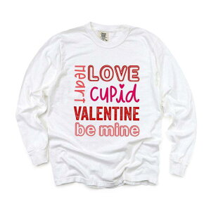 Simply Sage Market ���f�B�[�X �g�b�v�X T�V���c Simply Sage Market Valentine's Words Garment Dyed Long Sleeve White �z���C�g