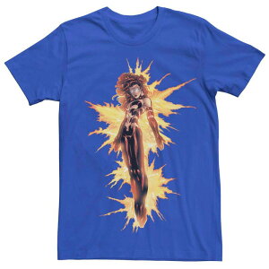 �A�j���L�����N�^�[ �����Y �g�b�v�X T�V���c Licensed Character Men's Marvel Jean Grey On Fire Power Tee Royal �O���[