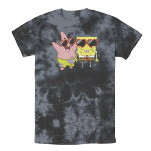 �A�j���L�����N�^�[ �����Y �g�b�v�X T�V���c �p���c Licensed Character Men'spongeBob SquarePants & Patrick Heart Glasses Tee Black Charcoal �u���b�N