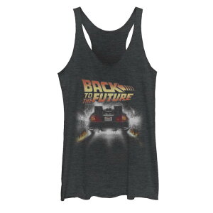 �A�j���L�����N�^�[ ���f�B�[�X �g�b�v�X T�V���c ���B���e�[�W �O���t�B�b�N Licensed Character Juniors' Back To The Future Vintage DeLorean Peel Out Graphic Tank Top Black Heather �u���b�N