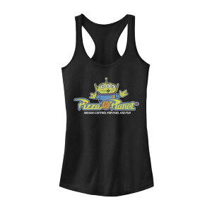 �f�B�Y�j�[ �s�N�T�[ ���f�B�[�X �g�b�v�X T�V���c Disney / Pixar Juniors' Disney/Pixar Toy Story Aliens Pizza Planet Classic Tank Top Black �u���b�N