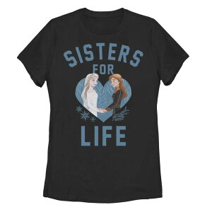 �f�B�Y�j�[ ���f�B�[�X �g�b�v�X T�V���c �O���t�B�b�N Juniors' Disney's Frozen 2 Anna & Elsa Sisters For Life Portrait Graphic Tee Black �u���b�N